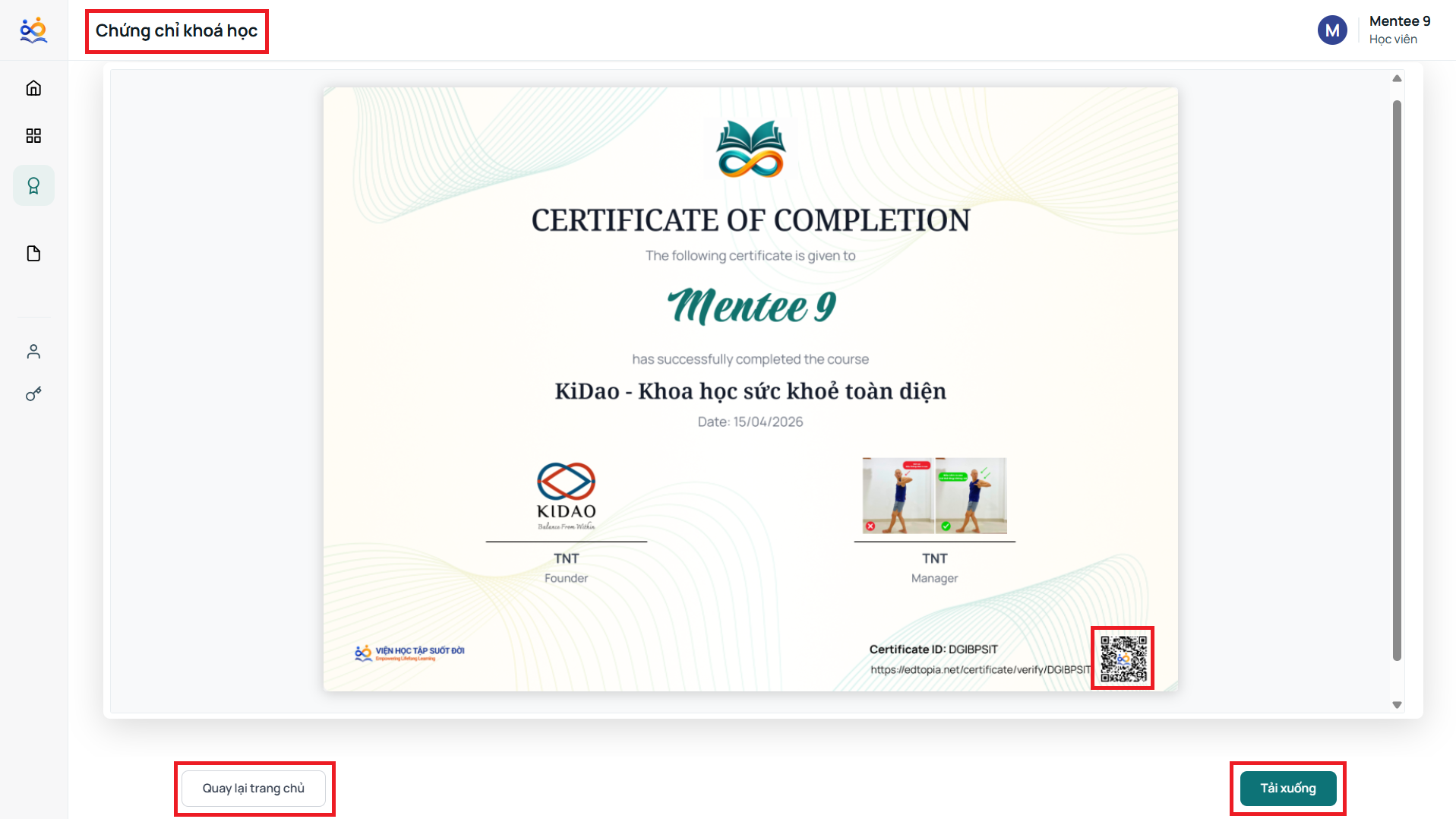 Xem và Lưu trữ chứng chỉ