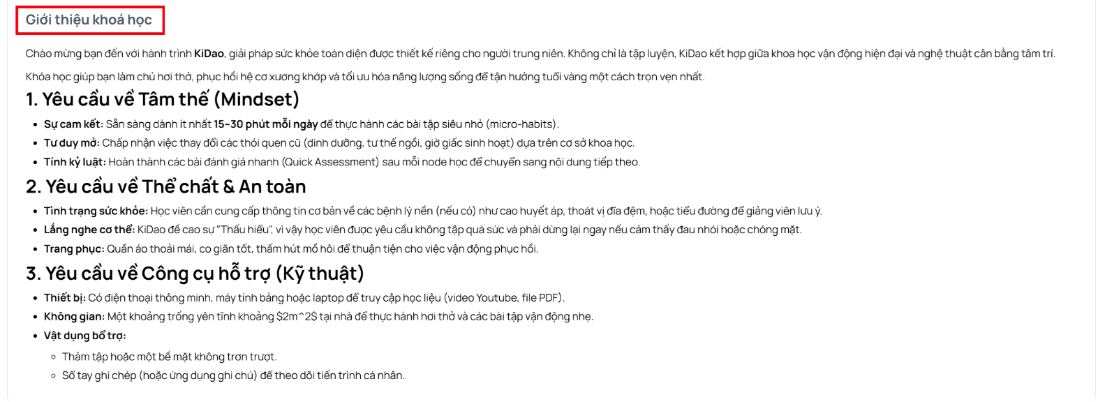 Giới thiệu khóa học